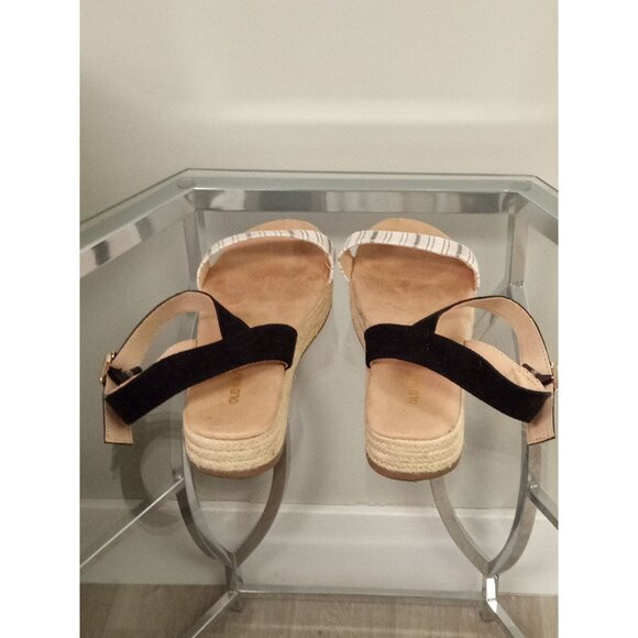 Women's Old Navy Canvas Sandals Black and Tan Size 9 - Picture 4 of 8